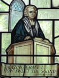 A stained glass window of the Rev John Newton in St Peter and St Paul church in Olney, Buckinghamshire.