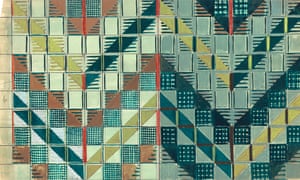 Moquette - Study for ‘Chevron’ moquette for London Passenger Transport Board, pencil and gouache on paper 1937