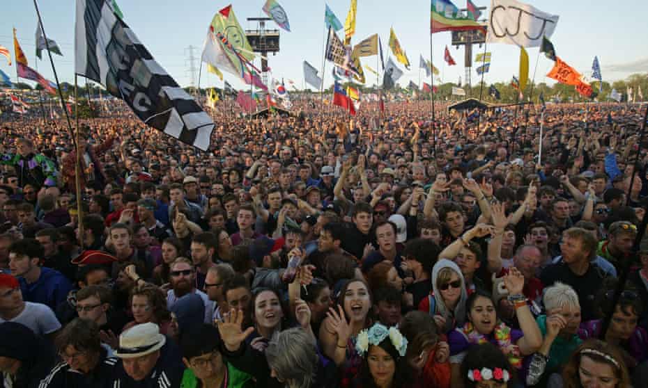 A crowd at Glastonbury in 2019