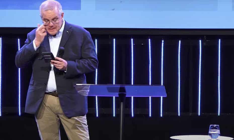 Scott Morrison at the Horizon church in Sydney