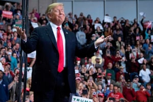 US President Donald Trump speaks at the Make America Great Again rally in Biloxi, Mississippi, last night