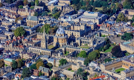 An aerial view of central Oxford