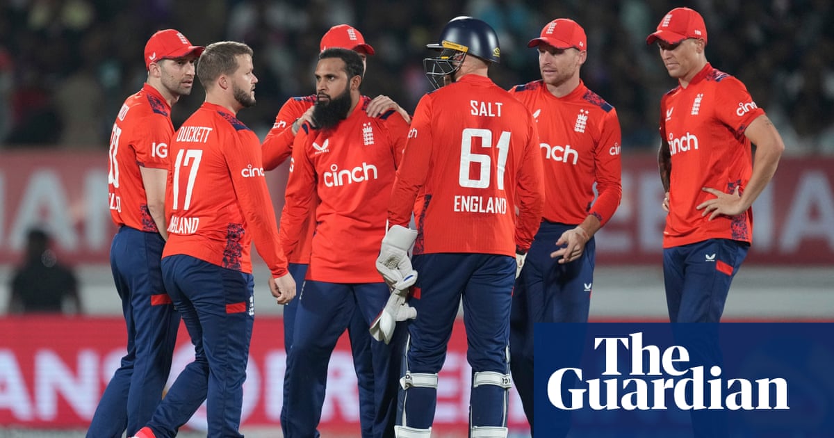 Adil Rashid’s tight spell helps England beat India by 26 runs in Rajkot, keeping T20 series alive
