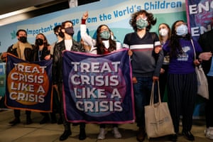 Youth protest during the fifth day of the Cop26 UN climate change conference.