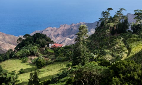 A view of the island’s tropical landscape.