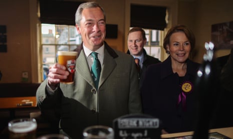 Nigel Farage enjoys a pint