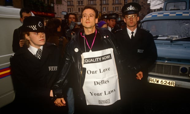 Peter Tatchell arrested in London in 1992.