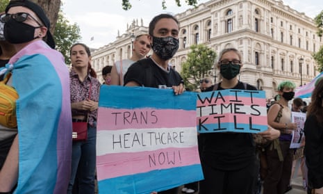 Trans rights protest in London, 2021.