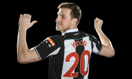 Chris Wood in his new Newcastle shirt. 