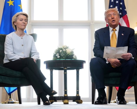 Trump and Von der Leyen talking to the press