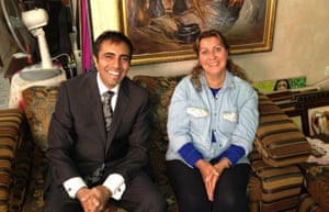 San Francisco lawyer Inder Comar with Sundus Shaker Saleh at her home in Jordan in May 2013
