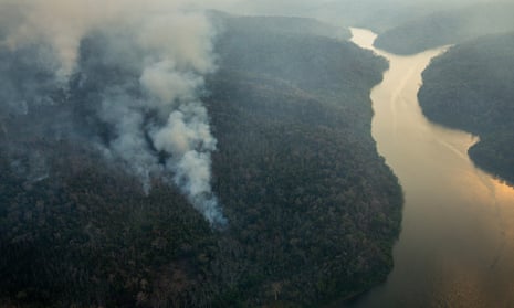 Forest fires in the indigenous lands in Arariboia, Maranhão, Brazil, in 2015.