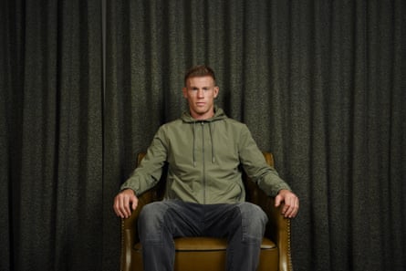 James McClean poses in a chair during a photoshoot in Derry