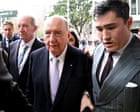 Alan Jones trial live updates: former broadcaster enters Sydney court with aid of cane for indecent assault trial