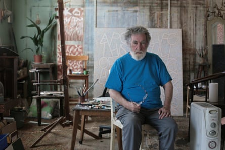 Tom Phillips RA in his studio in 2017.