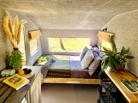 Interior of the caravan end of the Dod Mill Fishing Hut.