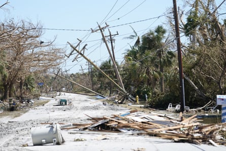 Debris seen on Sanibel Island, in the aftermath of Hurricane Ian.