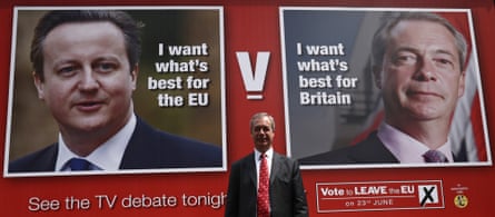 Nigel Farage launches his referendum campaign poster.
