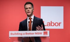 The NSW premier, Chris Minns, talks during the the 2024 NSW Labor state conference