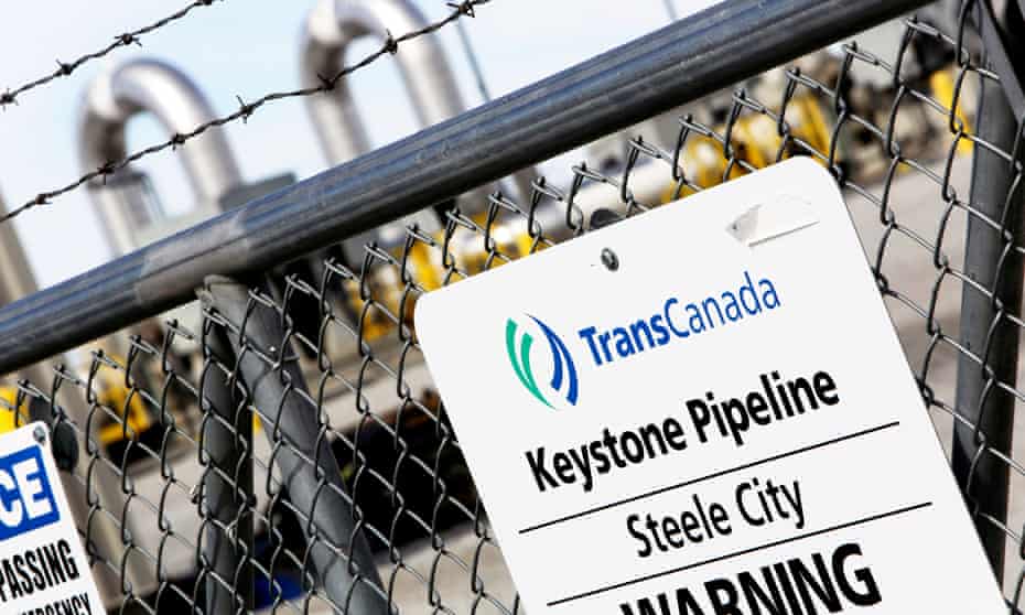 A TransCanada Keystone Pipeline pump station operates outside Steele City, Nebraska.