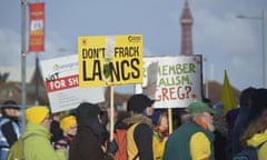 Anti-fracking campaigners in Blackpool.