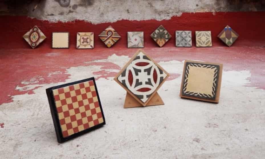 A small selection of the 30,000 tiles bearing 1,800 unique designs that Joel Cánovas has collected.
