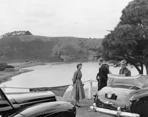 Mount Gambier Lakes in South Australia, January 1954.
