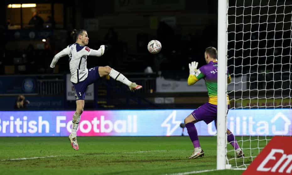 Gareth Bale diverts Lucas Moura’s cross past Ryan Allsop.