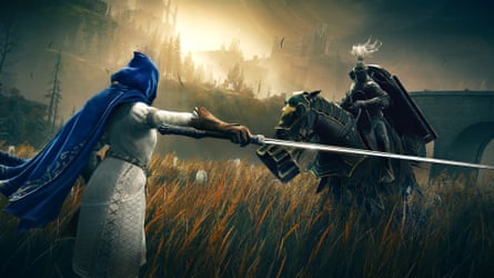 Screengrab with fighter with sword, knight on horseback