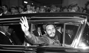 Fidel Castro outside the Statler Hotel on a visit to New York