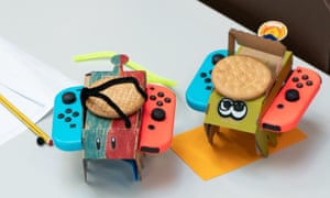 Remote-controlled cars made using Nintendo Labo.