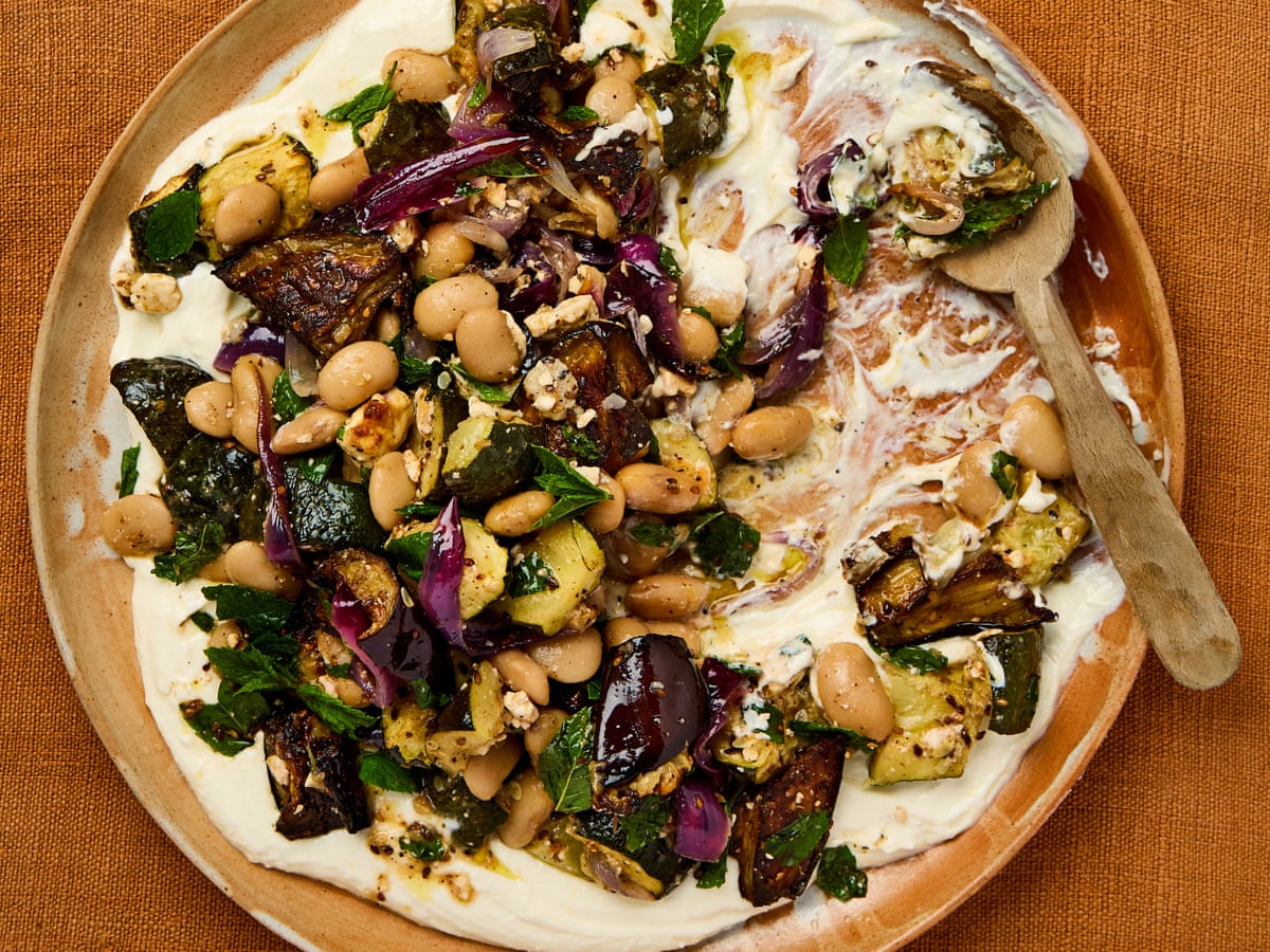 Za’atar roast vegetables with whipped feta