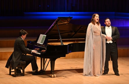 Lise Davidsen and Freddie De Tommaso with pianist James Baillieu at the Barbican.