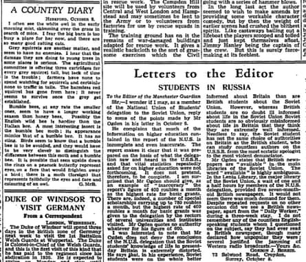 Guardian Country diary, 11 Sept 1951.