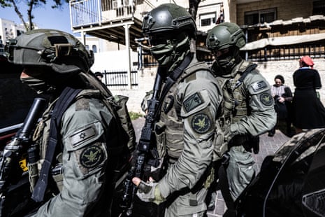There is a significant Israeli security force presence in Jerusalem after Israeli forces launched a large-scale helicopter-backed operation earlier to catch the perpetrators after the attempted vehicle-ramming.