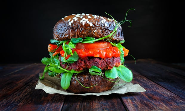 A Portobello mushroom vegan burger. The EU parliament is to vote on whether to ban terms like ‘veggie burger’.