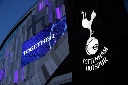 Outside the Tottenham Hotspur Stadium in the evening