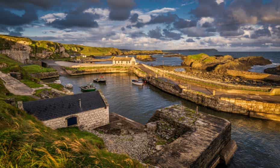 Ice and fire: a view across Ballintoy Harbour