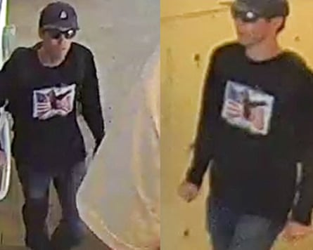 A composite of images released by the FBI of a person of interest.