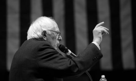 Democratic presidential candidate Bernie Sanders speaks during a town hall meeting in Ottumwa, Iowa.