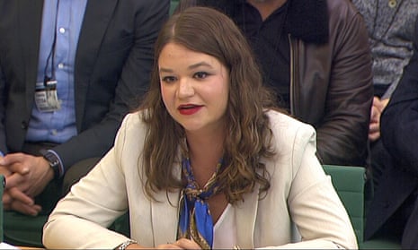 Brittany Kaiser speaking to the parliamentary digital, culture, media and sport committee