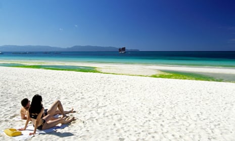 Beach with sunbathers