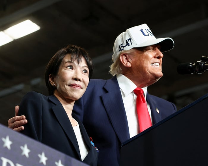 Trump and new Japanese prime minister share praise and vow to strengthen ‘remarkable’ relationship – US politics live