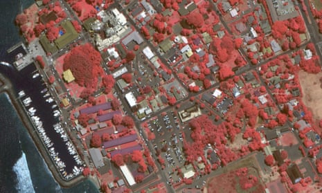 A satellite image shows an infrared overview of an area in Lahaina, Maui County, Hawaii, on 25 June 2023.