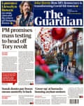 Guardian front page, Monday 23 November 2020
