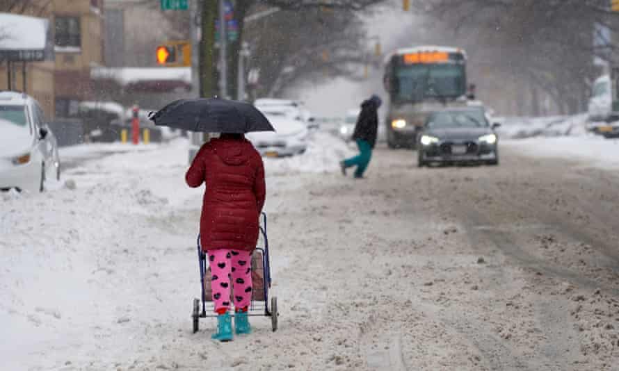 Snow falls in New York, New York, on December 17.