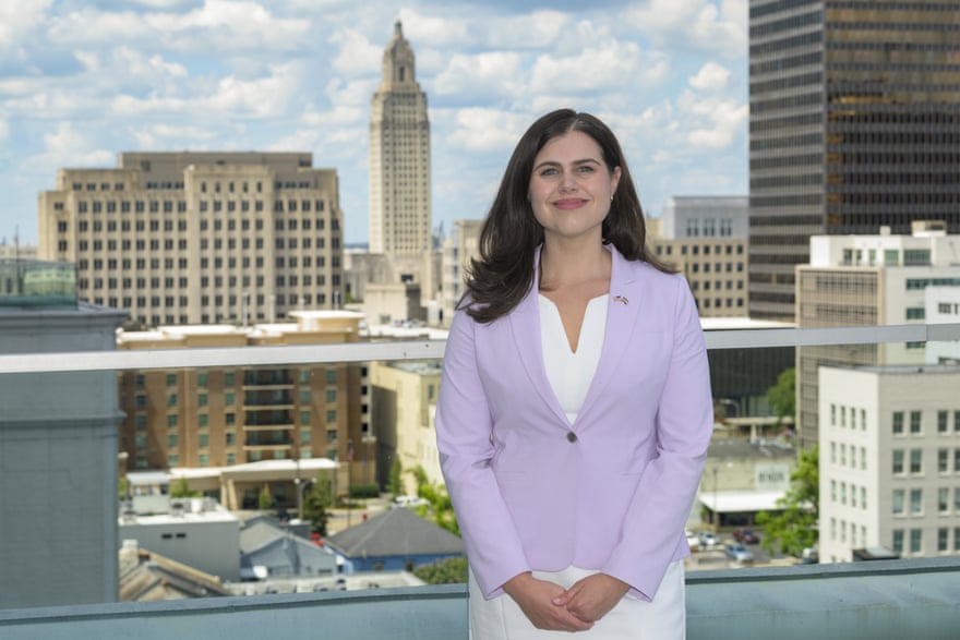 Jena Griswold poses for a photo as she attends the summer conference of the National Association of Secretaries of State in Baton Rouge, Louisiana, last month.