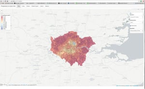 London as seen on a new Propensity to Cycle Tool
