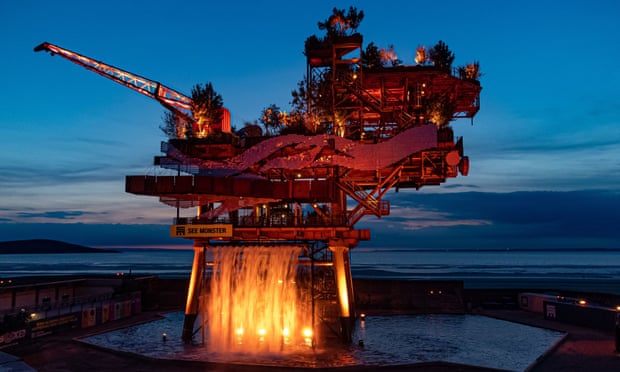 See Monster, a decommissioned North Sea gas platform that has been transformed into one of the UK's largest public art installations.