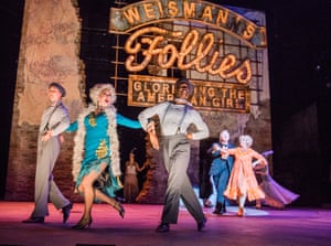 Geraldine Fitzgerald (Solange LaFitte), centre, in Follies on the Olivier stage at the National Theatre
